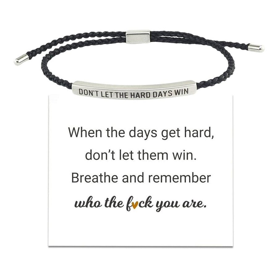 Don't Let the Tough Days Win Bracelet for Women and Men, Inspirational Black onesize