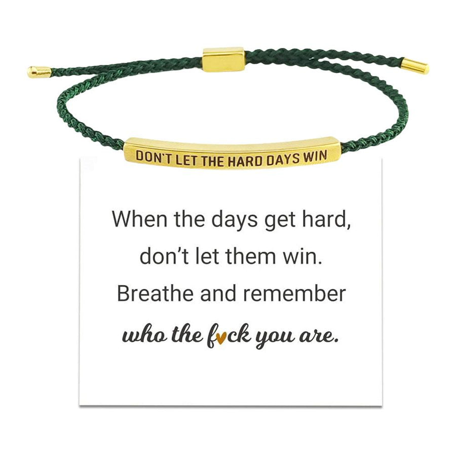 Don't Let the Tough Days Win Bracelet for Women and Men, Inspirational Black onesize