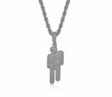 Billie Eilish Necklace for Women, Silver Pendant, Charms - Side View