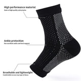 Soothing Neuropathy Socks 3 Pairs, Plantar Fasciitis Tendinitis Relief, White Large X-Large - Side View