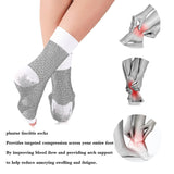 Soothing Neuropathy Socks 3 Pairs, Plantar Fasciitis Tendinitis Relief, White Large X-Large - Top-Down View