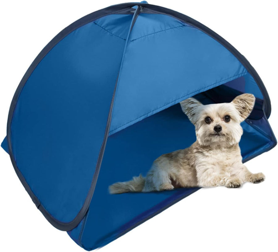 Pop-up Beach Shelter - Portable Beach Tent Anti-UV, Windproof, Picnic Tent for Small Dogs, Cats and Other Small Pets, Blue