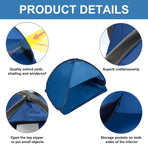 Pop-up Beach Shelter - Portable Beach Tent Anti-UV, Windproof, Picnic Tent for Small Dogs, Cats and Other Small Pets, Blue