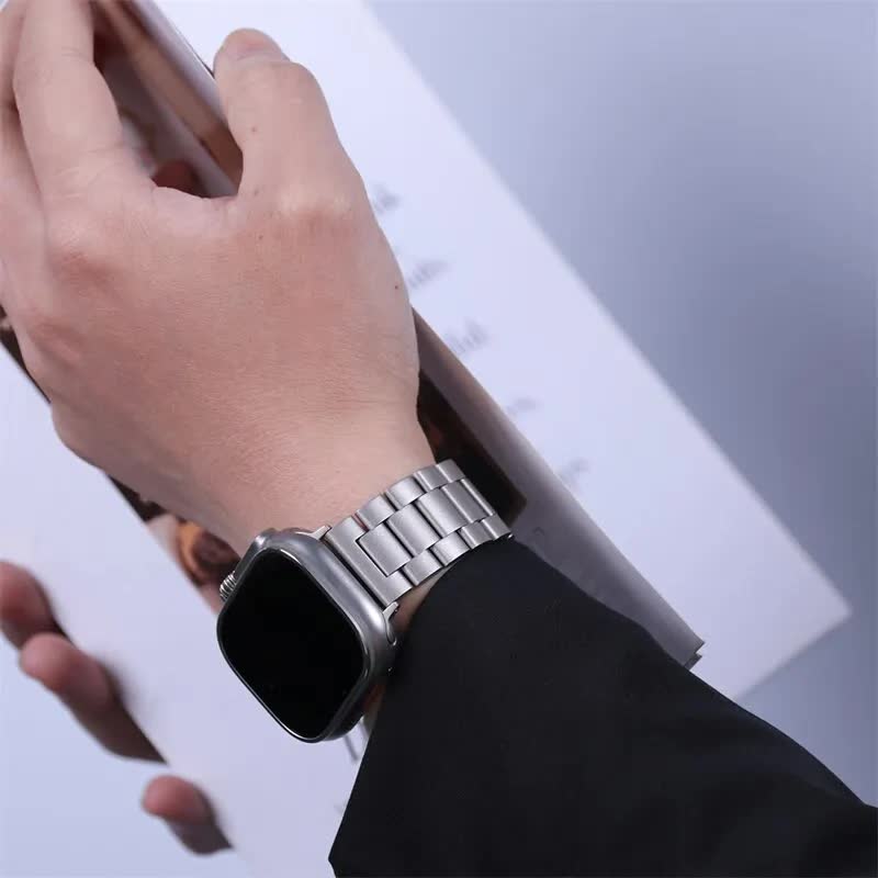 Compatible with Apple Watch Band Stainless Steel Metal Bracelet Series 9 8 7 6 5 49mm 45mm 44mm 42mm Starlight