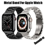 Compatible with Apple Watch Band Series 9 8 7 6 5 Stainless Steel Metal Bracelet Silver 49mm 45mm 44mm 42mm