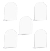 Transparent Acrylic Wedding Table Number Holders - 5-Pack Blank Arched Sign with Stand