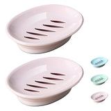 2-pack soap dish, plastic soap cups, non-slip soap dish, soap holder, shower with drip tray, easy-clean soap saver (pink)