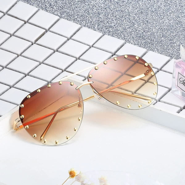 Women's Sunglasses Classic Pilot Sunglasses Metal Frame Fashion Style Uv400 Protection, Gold Frame/Gray