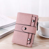 Leather Card Holder Wallet for Women Foldable Small Black Wallet - Rear View