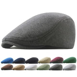 Unisex Cotton Beret - Soft Casual Solid Color Cap for Men and Women with Compatible with Apple Compatibility, White, One Size
