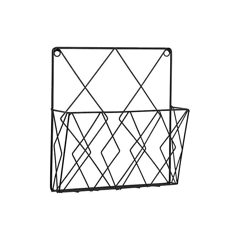 Wall Mounted Newspaper Holder Newspaper Shelf Storage Rack Black Pull