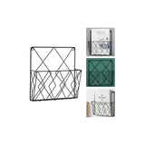 Wall Mounted Newspaper Holder Newspaper Shelf Storage Rack Black Pull