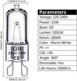 G9 halogen bulbs 28W, 230V, 10-pack 28W 28W