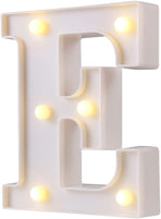 Luminous letters, very suitable for luminous weddings and birthday parties home decoration lamps (white, E) Capital letter E