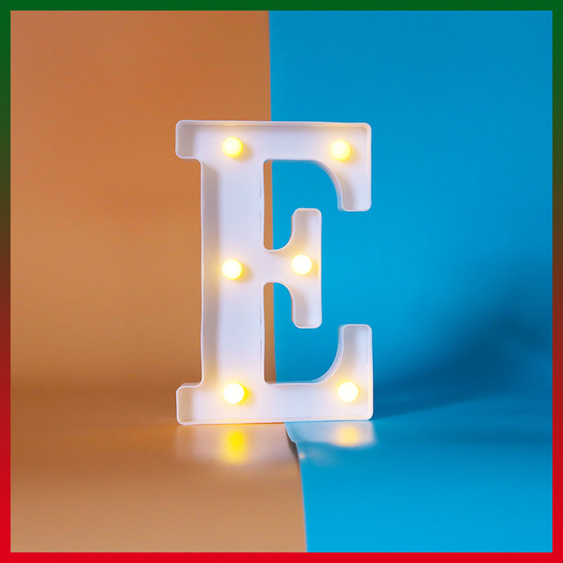 Luminous letters, very suitable for luminous weddings and birthday parties home decoration lamps (white, E) Capital letter E