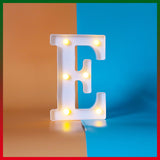 Luminous letters, very suitable for luminous weddings and birthday parties home decoration lamps (white, E) Capital letter E - Front View