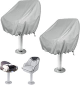 2-Pack Covers, Waterproof Outdoor Pedestal Pontoon Captain Boat Bench Chair Covers, Oxford Fabric Rudder Chair Covers - Perfect
