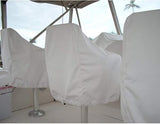 2-Pack Covers, Waterproof Outdoor Pedestal Pontoon Captain Boat Bench Chair Covers, Oxford Fabric Rudder Chair Covers - Perfect - Side View