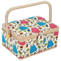 Sewing Accessories Basket with Removable Tray, 3 Colors, Needle and Thread Organizer, Fabric Storage Box with Pincushion and Inner Pocket, Home Craft Tools