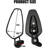 2pcs Motorcycle Handlebar Rearview Mirrors Motorcycle Rearview Mirrors for XJ6 MT01 MT03 MT07 MT09 (Black) - Front View