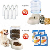 Automatic Pet Food and Water Dispenser 3.8L for Cats and Dogs, 2-Pack - Front View