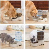 Automatic Pet Food and Water Dispenser 3.8L for Cats and Dogs, 2-Pack - Top-Down View