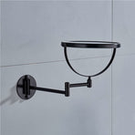 Wall Mounted Makeup Mirror 20cm Black 3 Pack 360 Rotatable Extendable Double Mirror