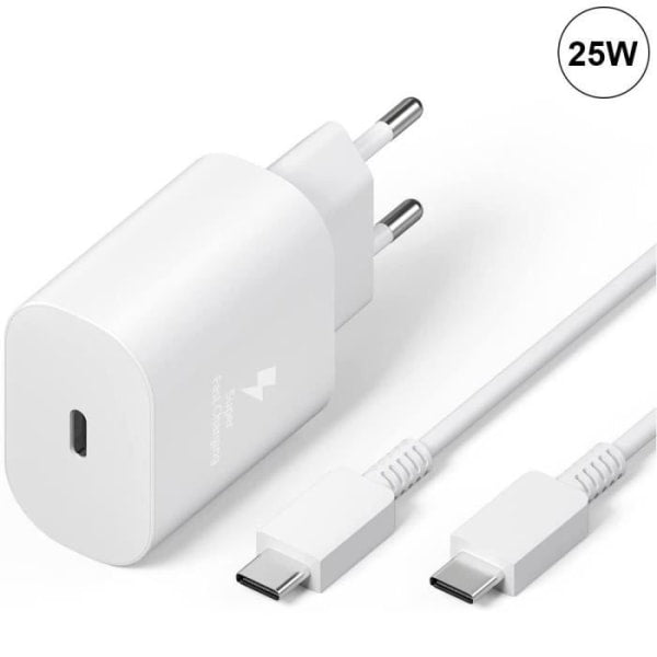Compatible with Samsung A25 A15 A05 A05s A35 A55 Charger and Cable 25W White Type-C Fast Charging