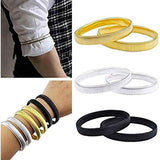 3 pairs of anti-slip sleeve holders, sleeve holders, elastic metal bracelets for long-sleeved shirts, to fix long sleeves, for waiters, women and - Front View