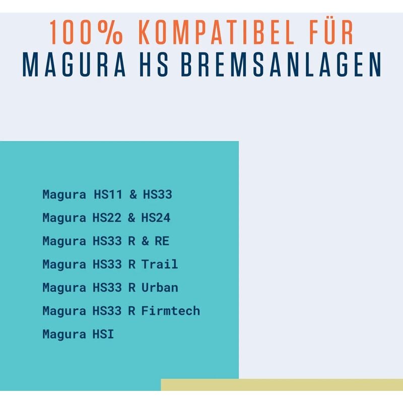Magura HS Brake Pads - 2 Pairs 50mm, High Power Durable, Compatible with Magura HS11 HS22 HS33