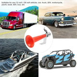 180dB Universal Truck Horn with Turkish Horn Sound 12V 24V Compatible with SUVs Motorcycles Caravans Red - Side View
