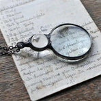 Magnifying Glass Necklace for Reading, Elderly Gift, Book Accessory green