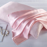 Satin Silk Pillowcase for Hair and Skin, Standard Size Pillowcase, 2-Pack, Super Soft Pillowcase with Envelope Closure - Front View