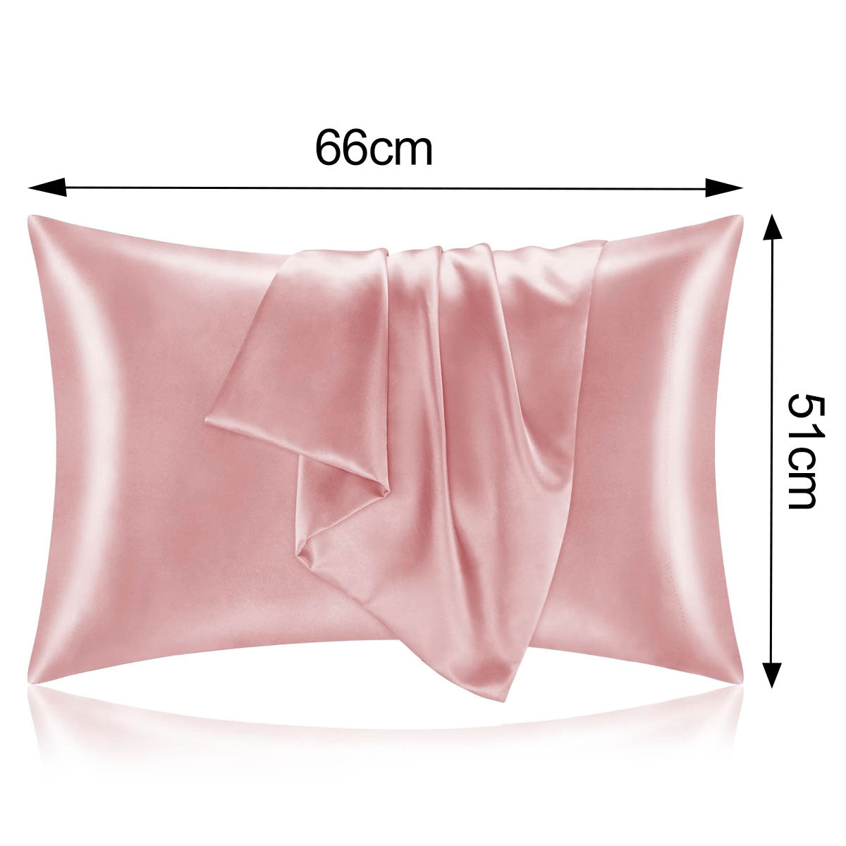 Satin Silk Pillowcase for Hair and Skin, Standard Size Pillowcase, 2-Pack, Super Soft Pillowcase with Envelope Closure