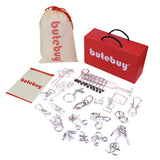 Wire Puzzle Set 20 Pack Metal IQ Brain Training Toys - Front View