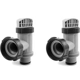 Intex 2-pack above ground valve with piston, gaskets and nuts - Front View