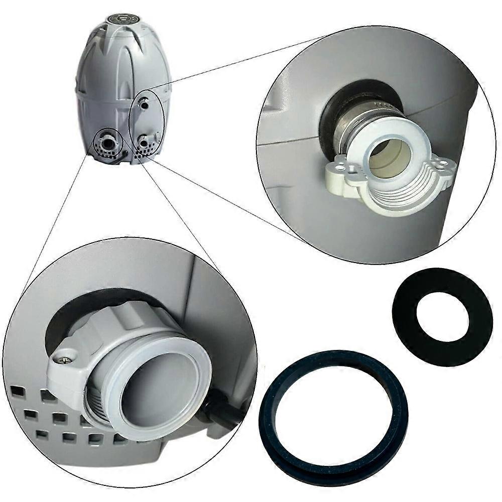 3 pcs Connection Seals Gaskets Washers for Coleman for Lay-Z-spa, A and B/C Connection Seals Gaskets (Black) [HK]