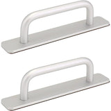 2pcs Self-Adhesive Aluminum Alloy Door Handle Push-Pull Sliding Door Handle Without Drilling for Gate Cabinet Toilet, 150 x 25mm - Close-Up Angle