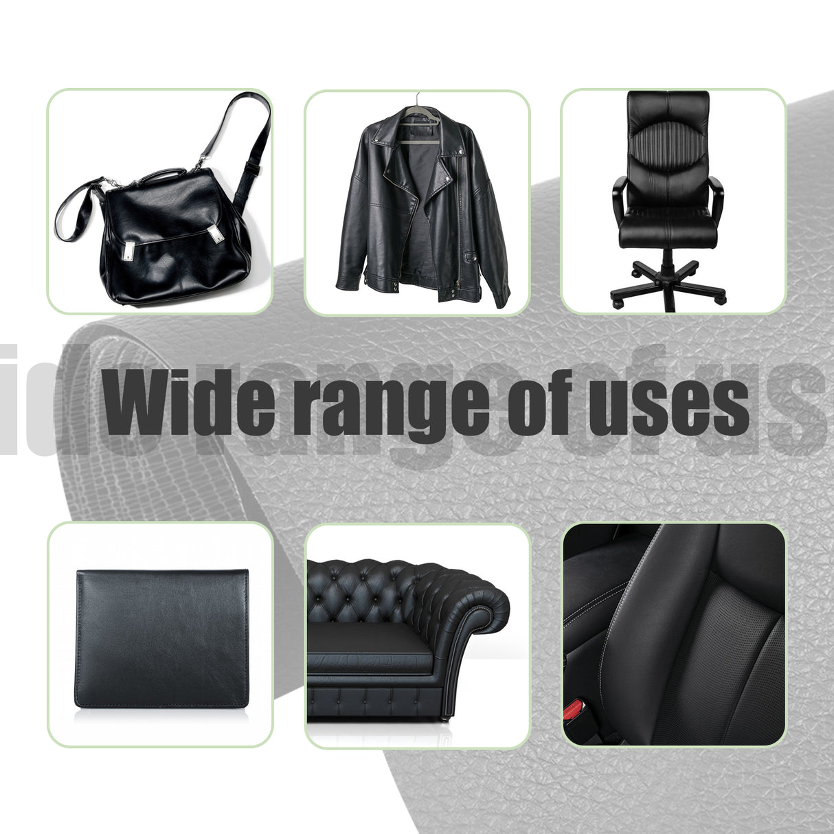 Self-adhesive repair patch artificial leather 50x138 cm Black Black Black Variety