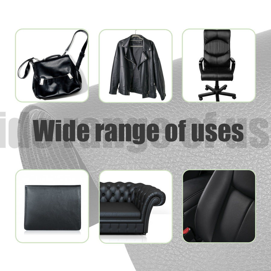 Self-adhesive repair patch artificial leather 50x138 cm Black Black Black Variety