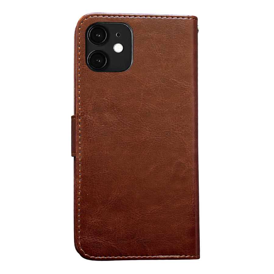 Leather Case for iPhone 12 Protection Brown
