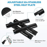 Adjustable Heat Spreaders 4pcs 30-53cm Heating Plate Set Compatible with Most Gas Grills - Top-Down View