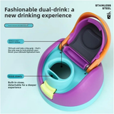 24 oz Stainless Steel Outdoor Sports Water Cup for Women Stylish Leakproof Design Durable Portable Vacuum Flask Assorted Colors Long Lasting Insulation Perfect for Travel and Exercise - Rear View