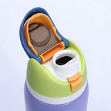 Insulated Stainless Steel Water Bottle with Straw,Purple color blocking & 24 oz, BPA-Free, for Travel, Sports, Outdoors