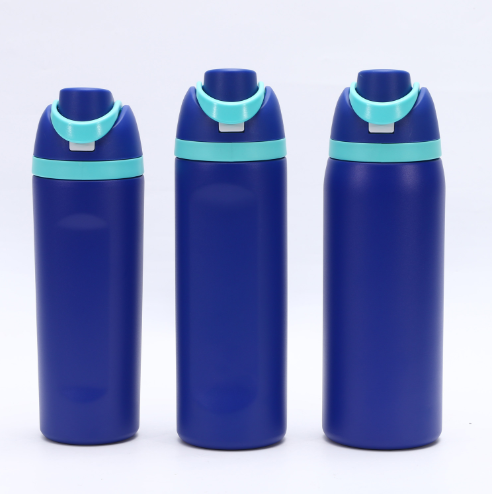 Insulated Stainless Steel Water Bottle with Straw,blue & 24 oz, BPA-Free, for Travel, Sports, Outdoors