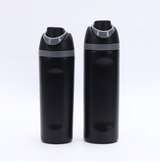 Insulated Stainless Steel Water Bottle with Straw,black & 24 oz, BPA-Free, for Travel, Sports, Outdoors - Front View