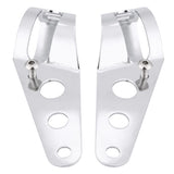 Motorcycle Headlight Mount Bracket Fork Tube Clamp Kit 35-43mm Chrome for Chopper Cafe Racer
