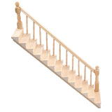 1/12 Scale Dollhouse Staircase DIY Miniature Smooth Rounded Corners Birch Material for Crafts - Front View