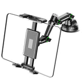 Tablet Holder for iPad Pro Air 4-13 inch Compatible with Car SUV Truck Long Arm Suction Cup Mount Windshield Window Black - Side View