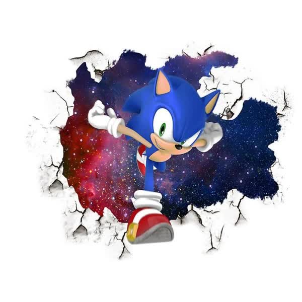 3D Sonic Wall Sticker for Kids Room Graffiti Decoration